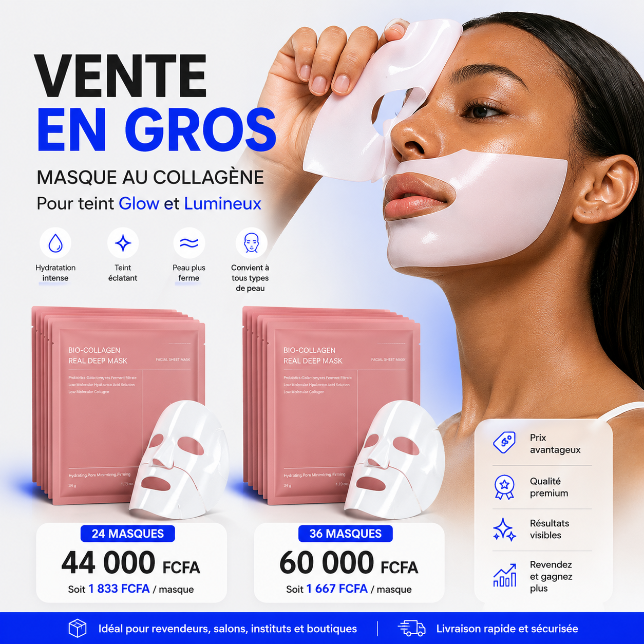 Masque Collagène Glow™ – pour une peau hydratée, lisse et lumineuse