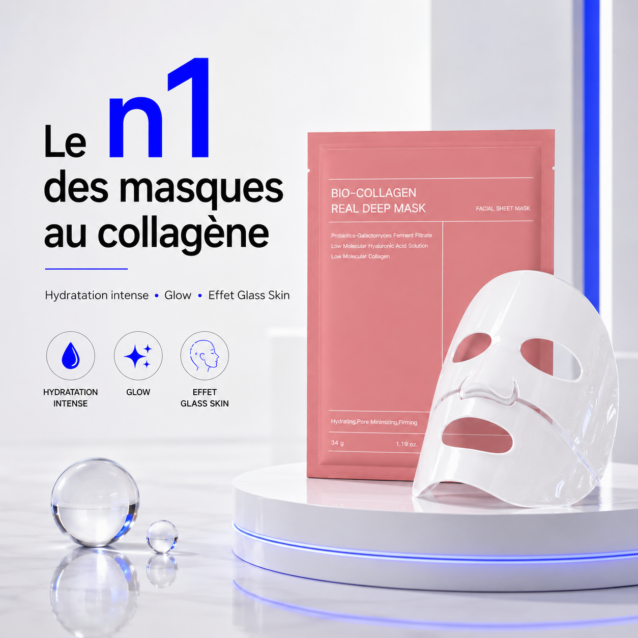 Masque Collagène Glow™ – pour une peau hydratée, lisse et lumineuse
