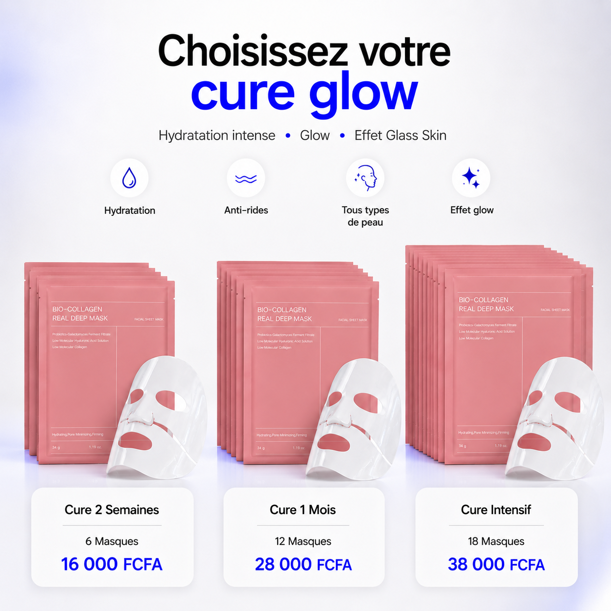 Masque Collagène Glow™ – pour une peau hydratée, lisse et lumineuse
