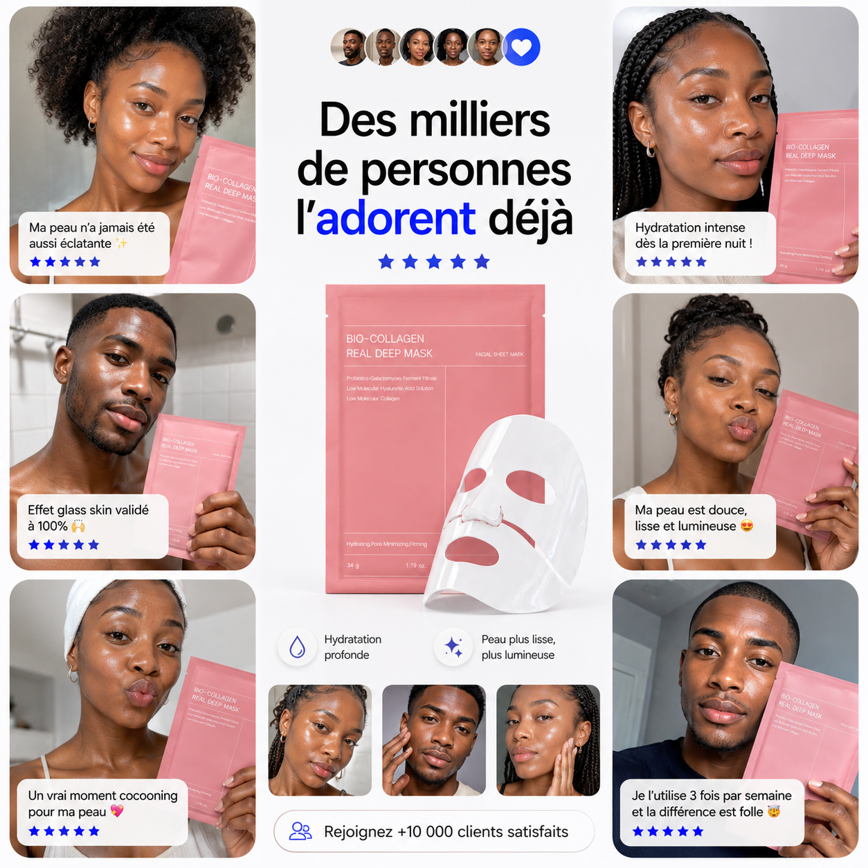 Masque Collagène Glow™ – pour une peau hydratée, lisse et lumineuse